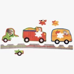 Moulin Roty Ensemble De 4 Puzzles Ca Roule ! (32 Pièces)