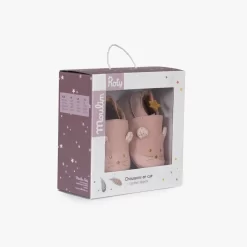 Moulin Roty Chaussons Cuir Souris Rose -Magasin bébé 664523 6 gris 1