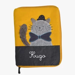 Moulin Roty Protège Carnet De Santé à Broder Chat Gris