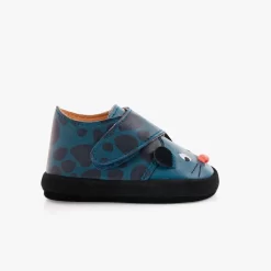 Moulin Roty Chaussons Cuir Panthère Bleu -Magasin bébé 668520 4 gris 4