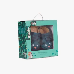 Moulin Roty Chaussons Cuir Panthère Bleu -Magasin bébé 668520 6 gris 4