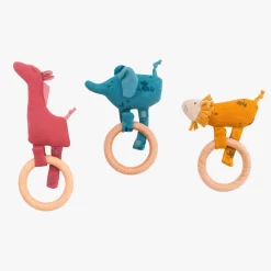 Moulin Roty Hochet Anneau Bois Girafe -Magasin bébé 669006 007 008 2 gris