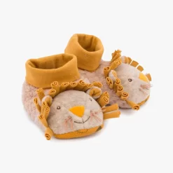 Moulin Roty Chaussons Bébé Lion -Magasin bébé 669010 4 gris