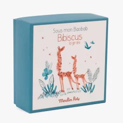 Moulin Roty Doudou Attache-tétine à Broder Girafe -Magasin bébé 669017 2 gris
