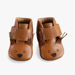 Moulin Roty Chaussons Cuir écureuil Camel -Magasin bébé 675011 3 1