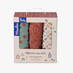 Moulin Roty Set De 3 Langes Imprimes (cerises/forêt/pommes) -Magasin bébé 675270 3