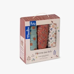 Moulin Roty Set De 3 Langes Imprimes (cerises/forêt/pommes) -Magasin bébé 675270 4