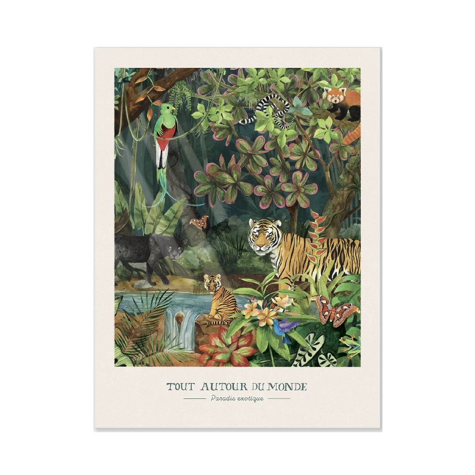 Moulin Roty Affiche Paradis Exotique 30x40cm 1 Moulin Roty Affiche Paradis Exotique 30x40cm