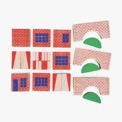 Moulin Roty Jeu De Construction En Bois Bloc Ville -Magasin bébé 720404 12 gris