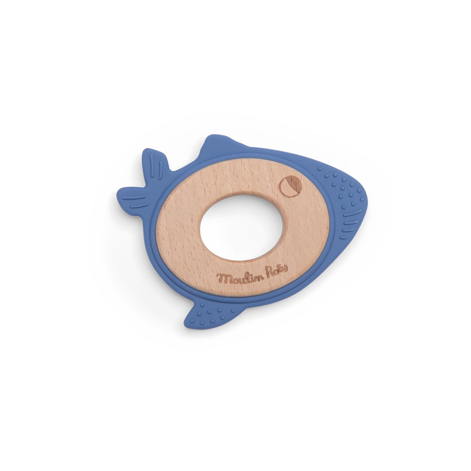 Moulin Roty Anneau De Dentition Bois Et Silicone Baleine