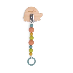 Moulin Roty Attache-tétine Bois Et Silicone Tortue -Magasin bébé Attachetetine bois et silicone Tortue Trois petits lapins Moulin Roty 2 1