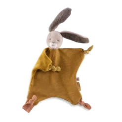 Moulin Roty Doudou Lapin Ocre -Magasin bébé Doudou Lapin ocre Trois petits lapins Moulin Roty 4
