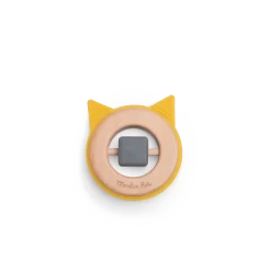 Moulin Roty Hochet Anneau De Dentition Bois Et Silicone Chat -Magasin bébé Hochet anneau de dentition bois et silicone Chat Les Moustaches Moulin Roty 2 1