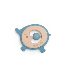 Moulin Roty Hochet Anneau De Dentition Bois Et Silicone Eléphant -Magasin bébé Hochet anneau de dentition bois et silicone Elephant Sous mon baobab Moulin Roty 2 1