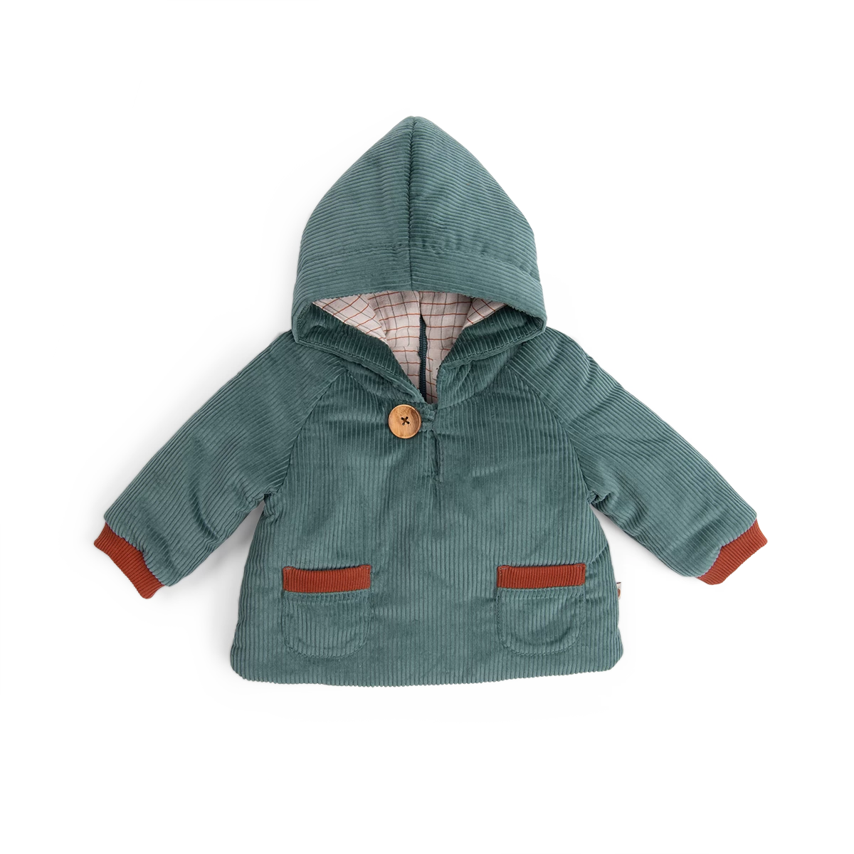 Moulin Roty Manteau En Velour Bleu Vert - Igor 1 Moulin Roty Manteau En Velour Bleu Vert - Igor