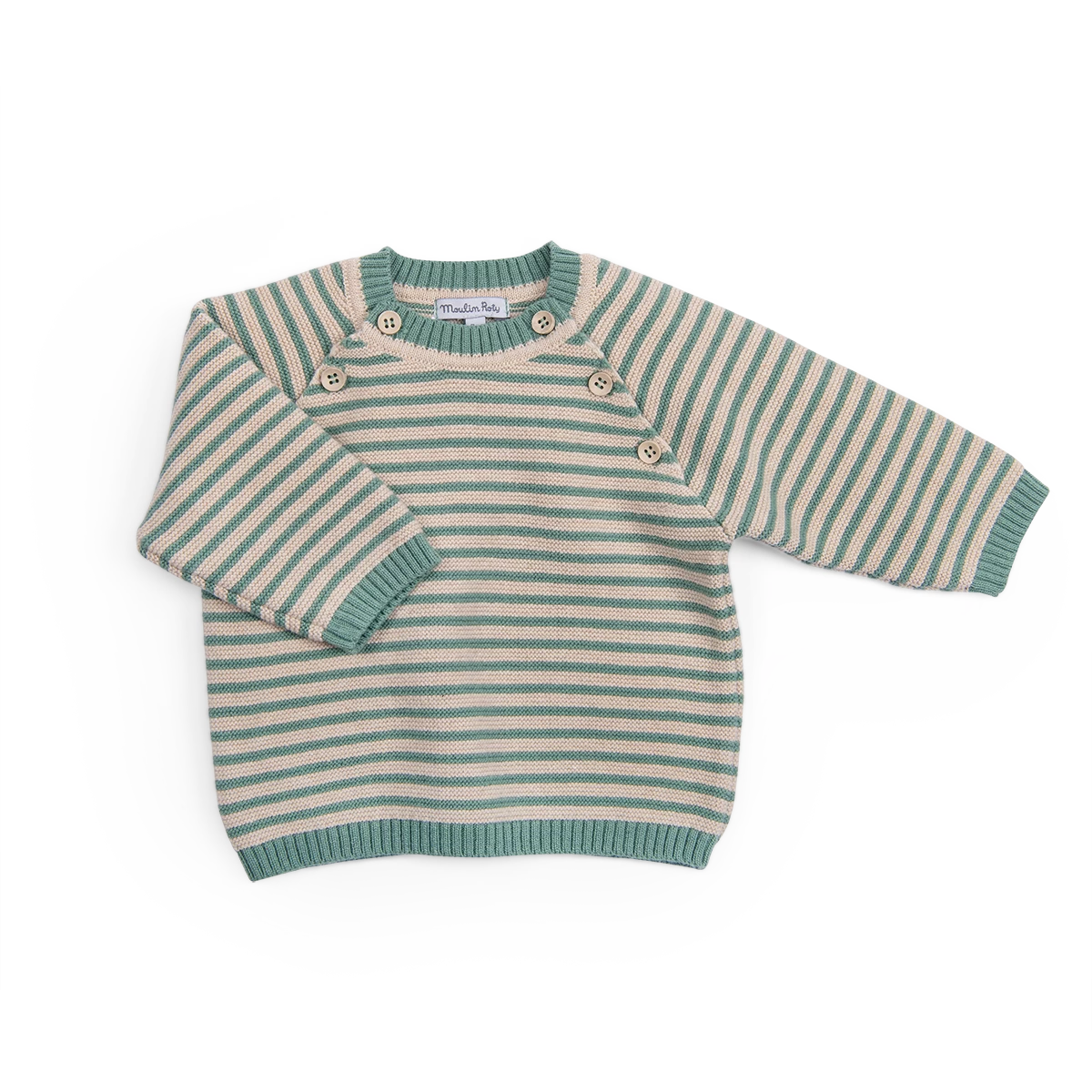 Moulin Roty Pull En Tricot Rayé - Igname