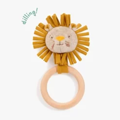 Moulin Roty Coffret Cadeau Naissance Doudou Lion -Magasin bébé anneauhochet bois t te lion sous mon baobab moulin roty